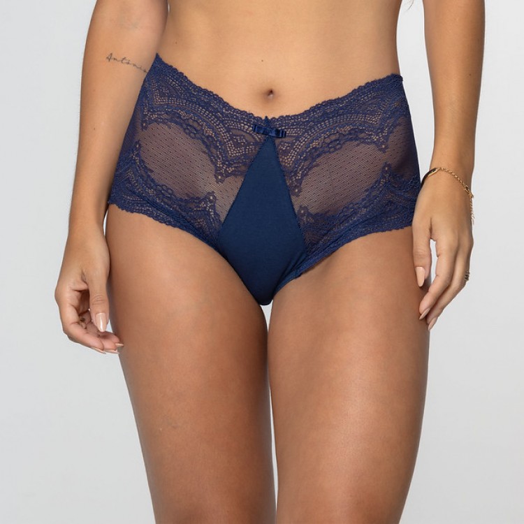 Caleçon Plus Size renda em Algodão Egípcio (marinho)