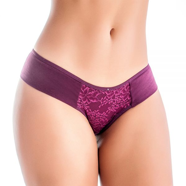 Tanga Dupla Renda Uva em Algodão Egípcio