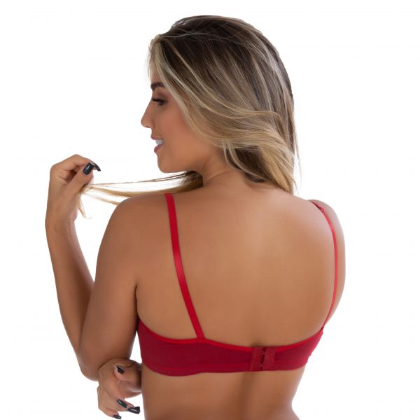 Sutiã em Algodão Egípcio Rubi com Bojo Soft Básico